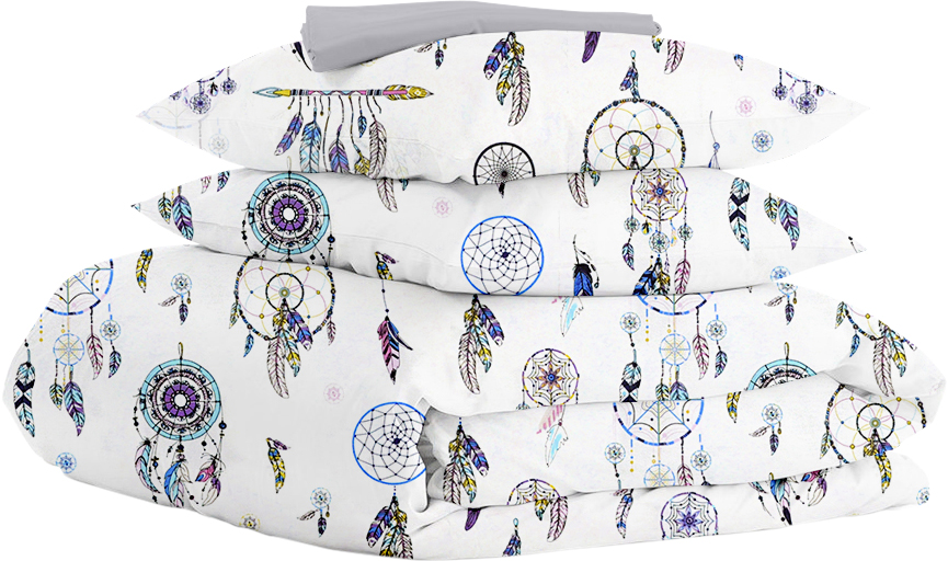 

Комплект постельного белья Cosas Dreamcatcher Blue 200х220 см Grey