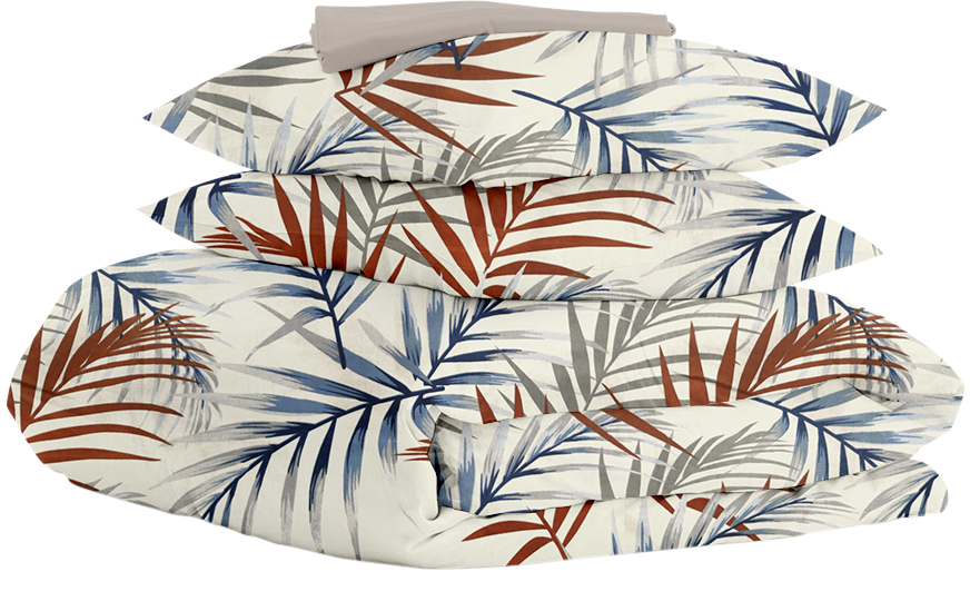 

Комплект постельного белья Cosas Foliage Color Milk 160х220 см Quartz