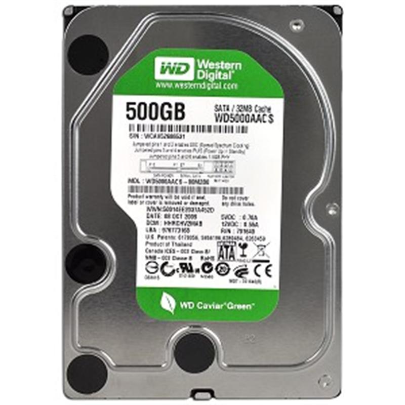 

HDD SATA 500GB WD Caviar Green 5400rpm 16MB (WD5000AACS) Refurbished