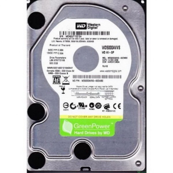 

HDD SATA 500GB WD AV-GP 8MB (WD5000AVVS) Refurbished