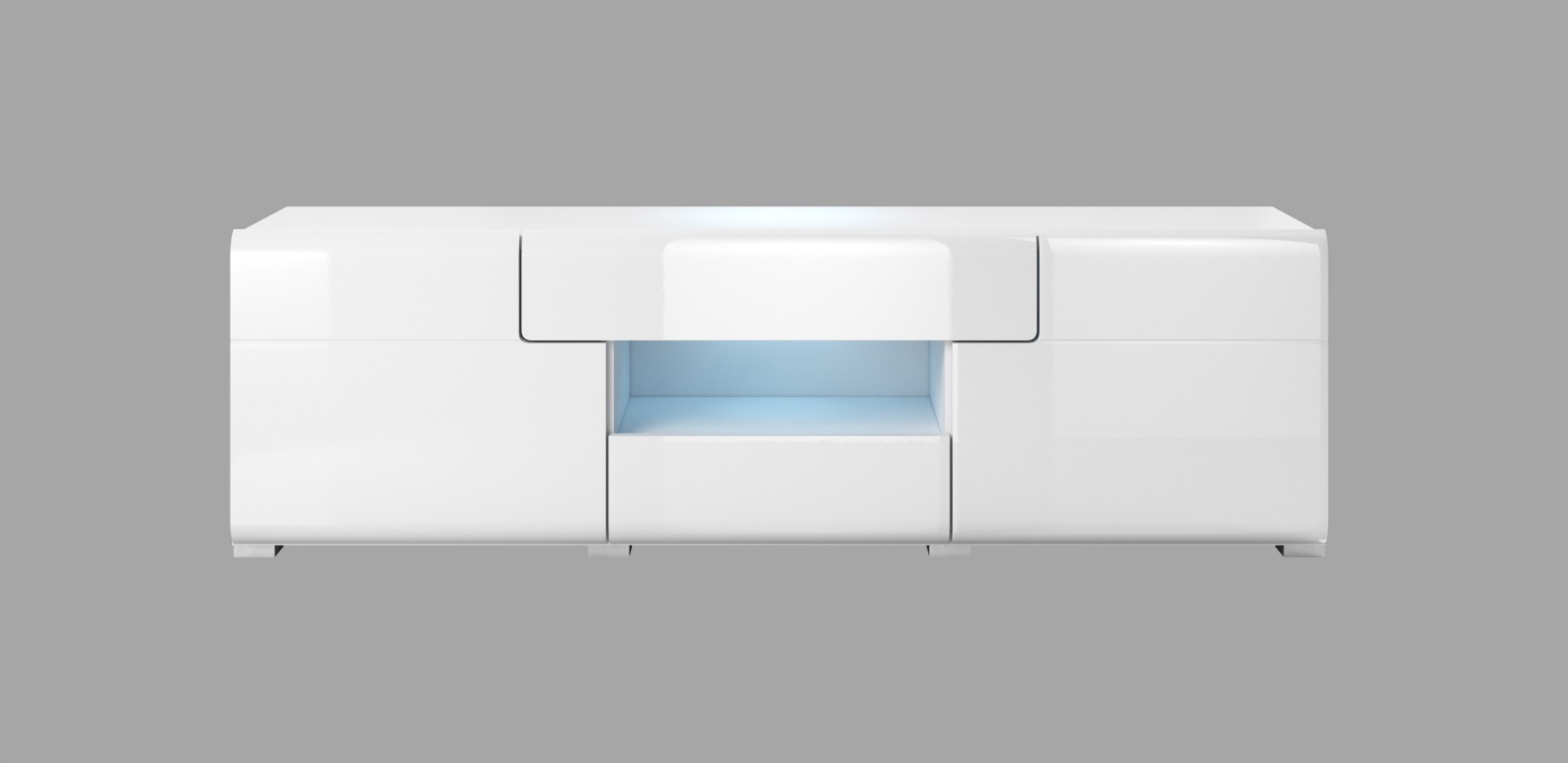 

Тумба ТВ Helvetia Toledo белый / белый глянец 159x48x39 см 2498DW41