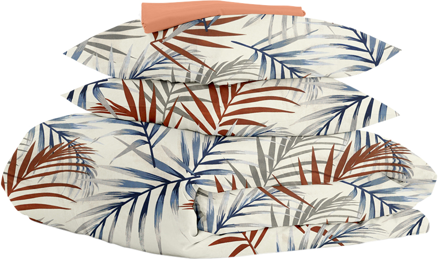

Комплект постельного белья Cosas Foliage Color Milk 160х220 см Terrakot