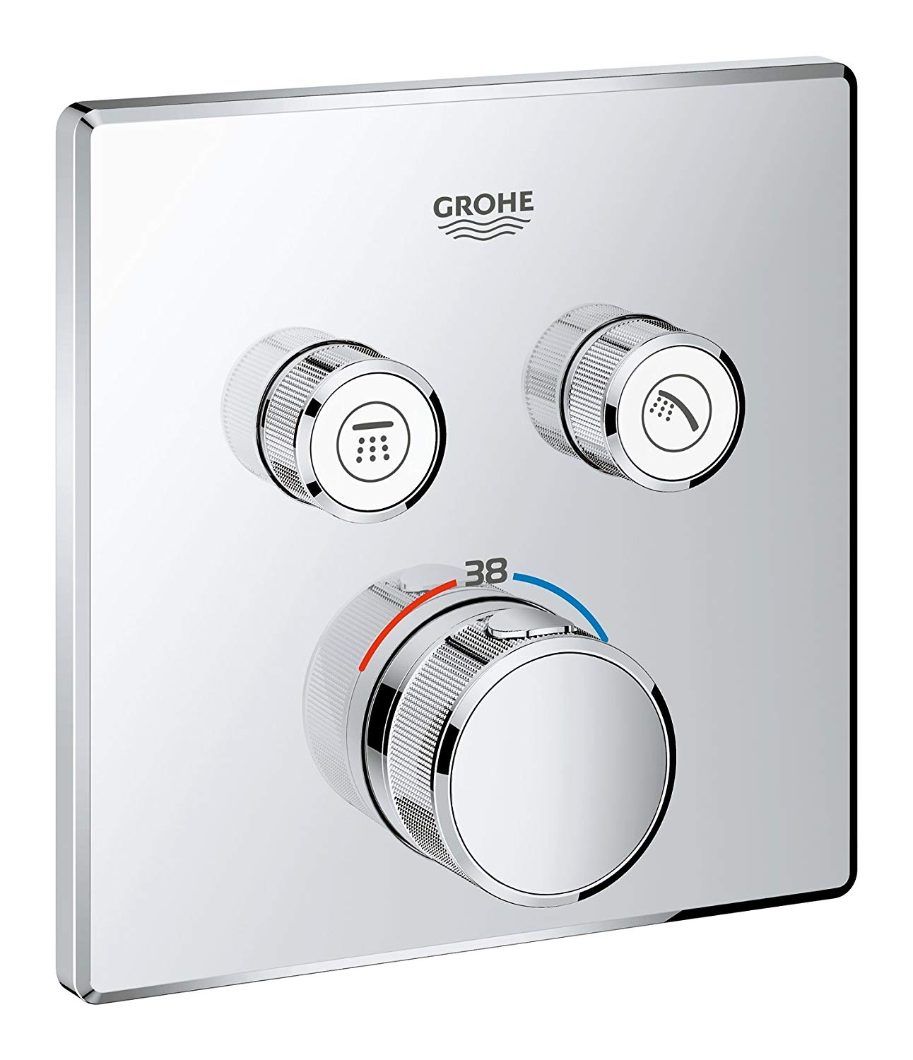 

Внешняя часть смесителя без скрытой части GROHE Grohtherm SmartControl хром латунь 158x158мм 29124000
