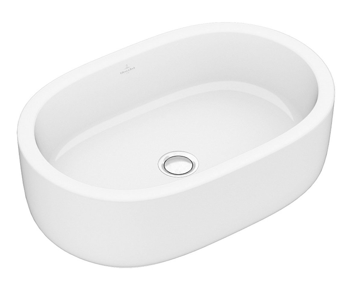 

Умывальник накладной на тумбу в ванную 600мм x 400мм VILLEROY&BOCH ARCHITECTURA белый овальная 41266001