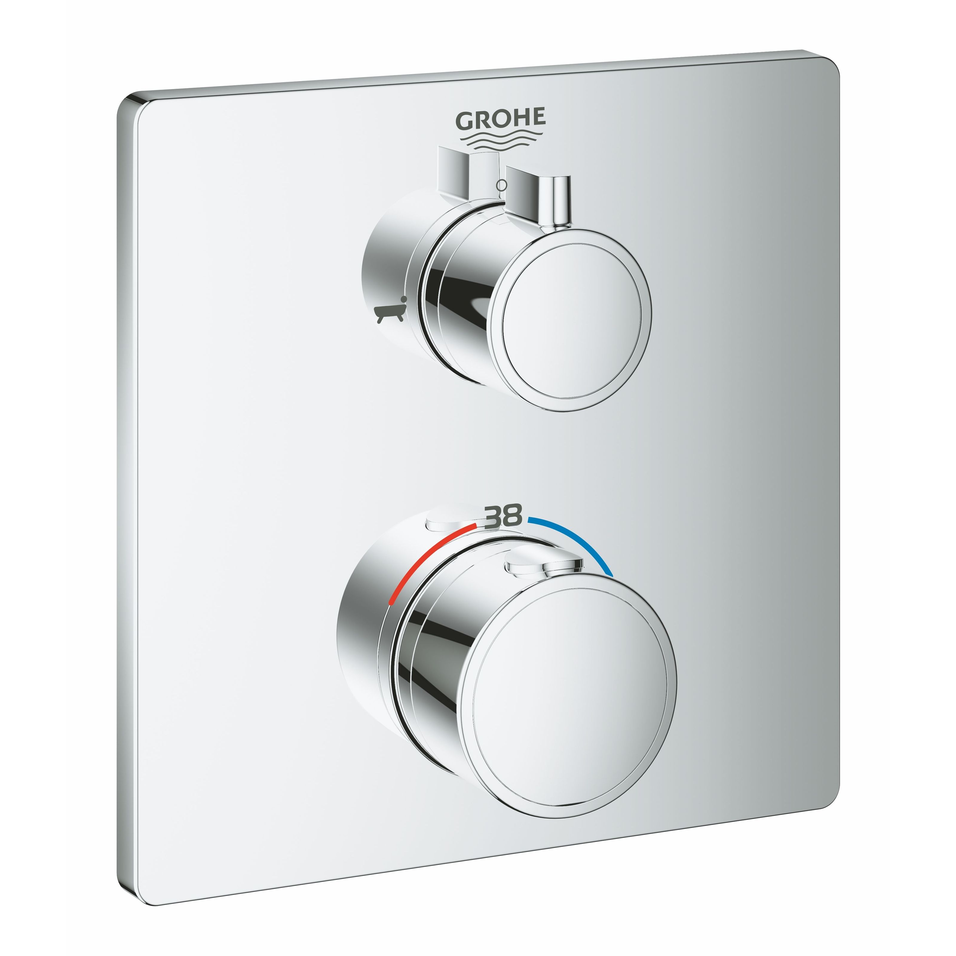 

Внешняя часть смесителя без скрытой части GROHE GROHTHERM хром латунь 158x158мм 24080000