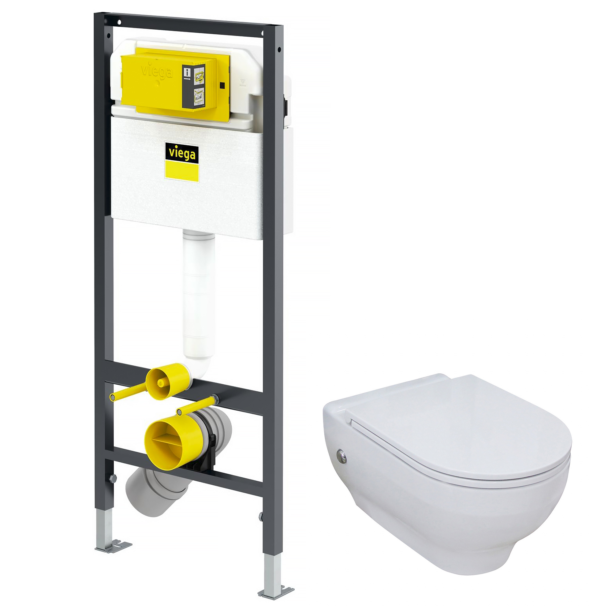 

Комплект инсталляции VIEGA PREVISTA DRY безободковый унитаз VOLLE с крышкой микролифт дюропласт 13-23-455+771973