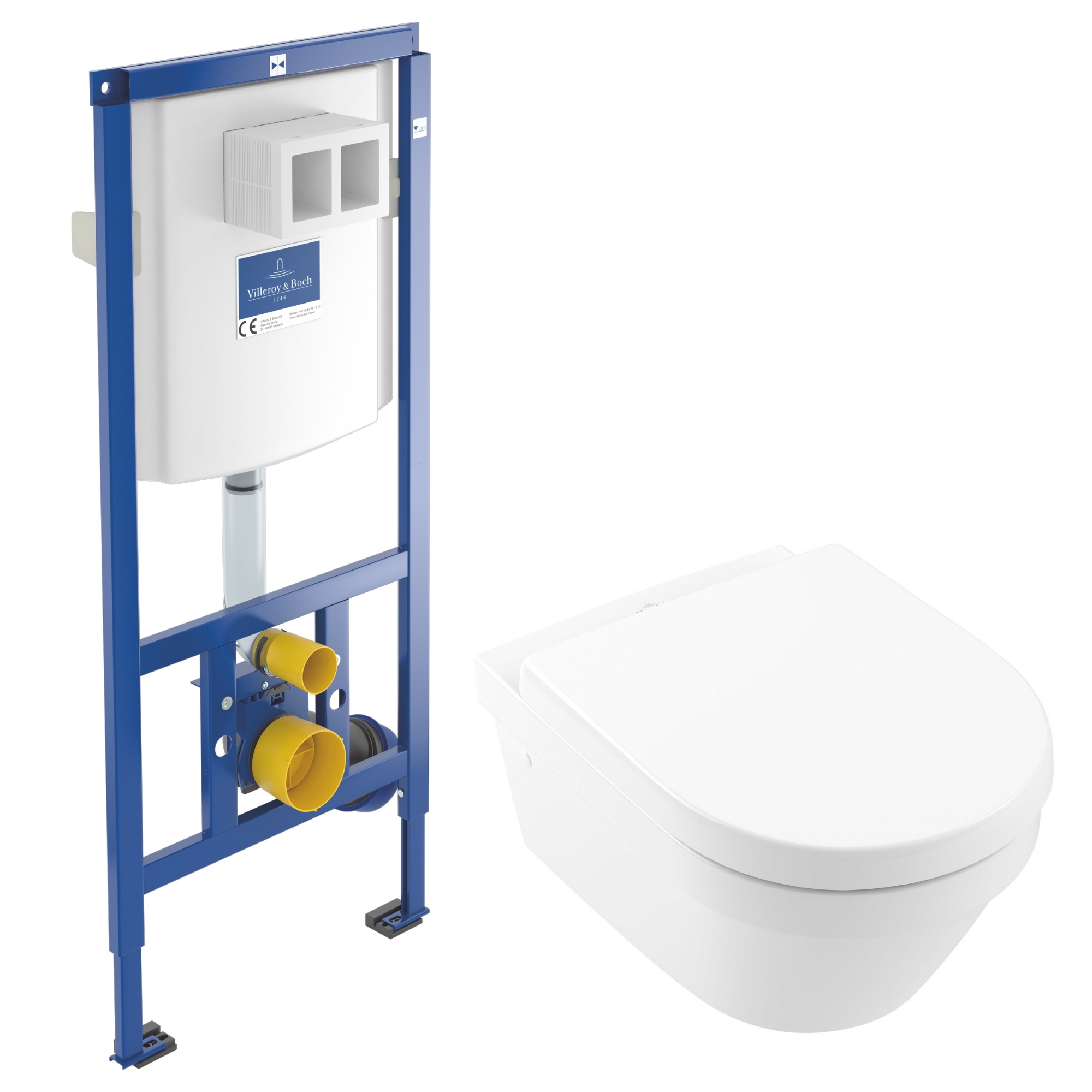 

Комплект инсталляции VILLEROY&BOCH VICONNECT безободковый унитаз VILLEROY&BOCH с крышкой микролифт дюропласт 4694HR01+92246100