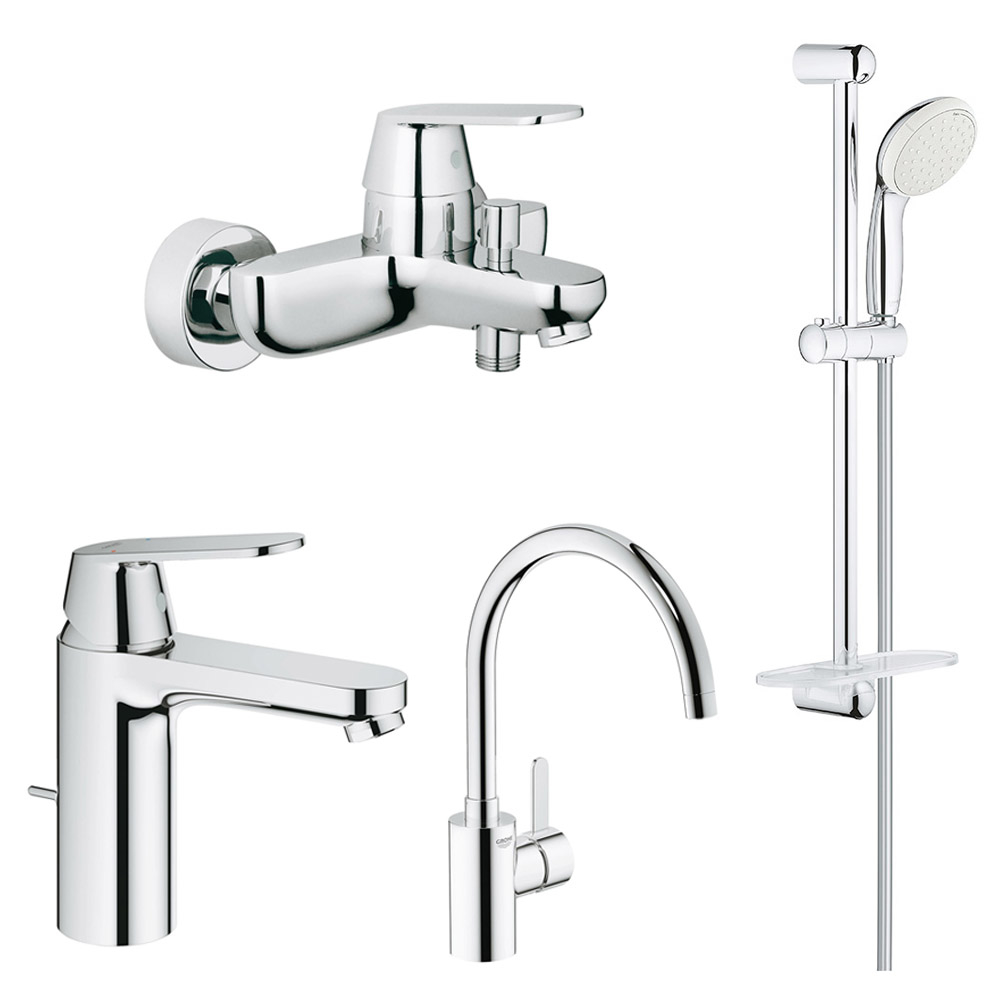 

Набор смесителей для ванны GROHE Eurosmart M-Size хром латунь 126115MK