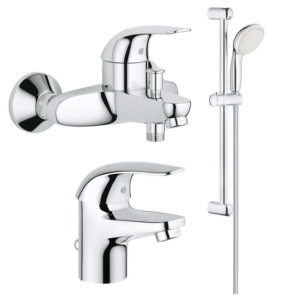 

Набор смесителей для ванной GROHE Euroeco хром латунь 123226S
