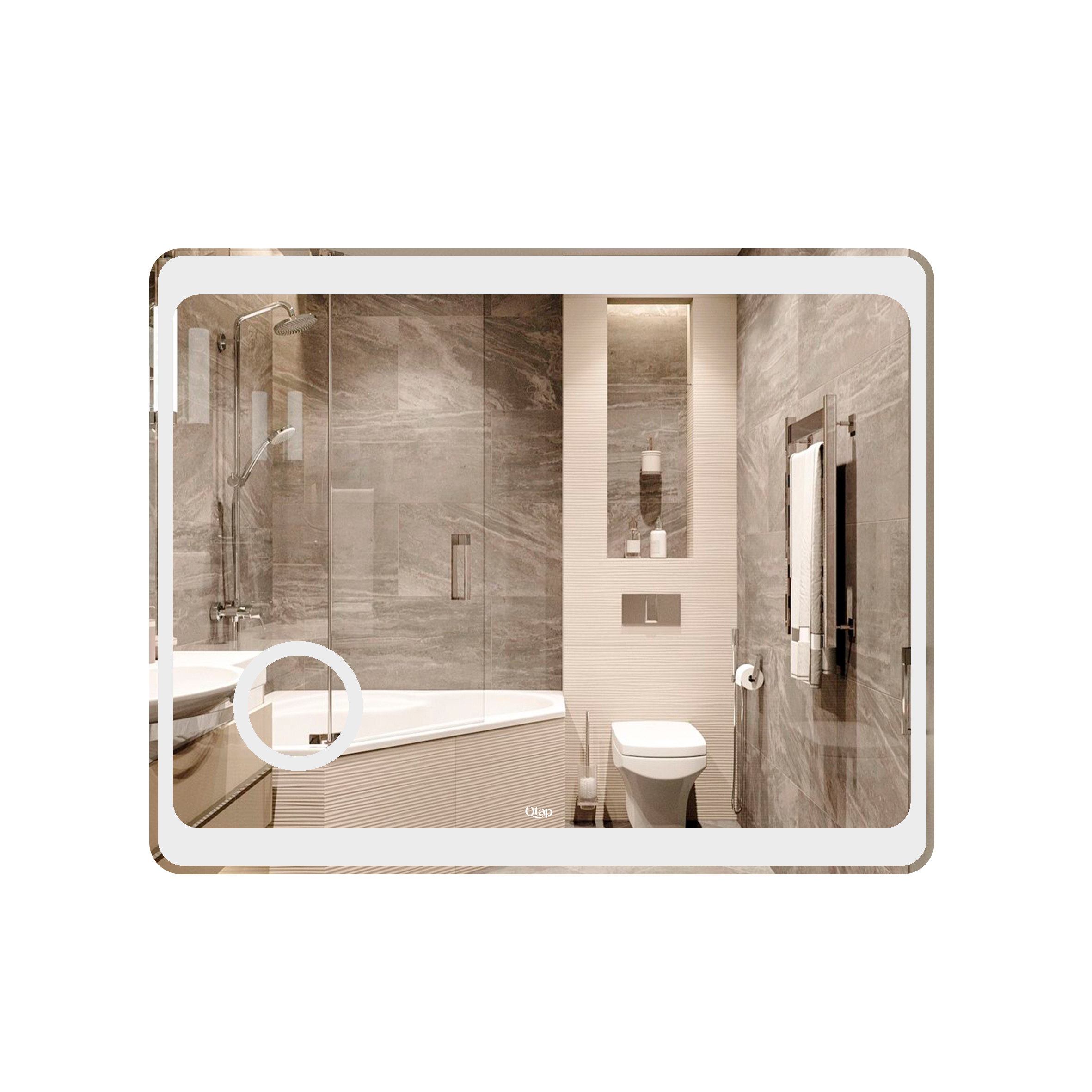 

Зеркало прямоугольное в ванную Q-TAP Aquarius 80x100см c подсветкой QT2178141980100W