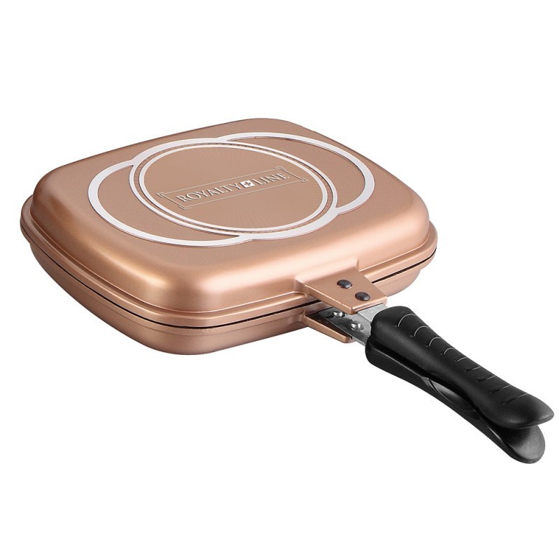 

​Сковорода гриль двусторонняя Royalty Line RL-DF32M 32 см Copper
