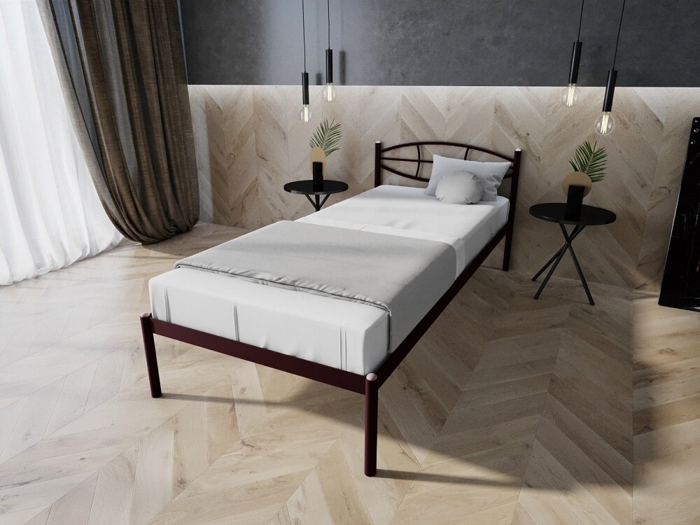 

Кровать металлическая Лаура MELBI Бордовый лак 90 х 200 см