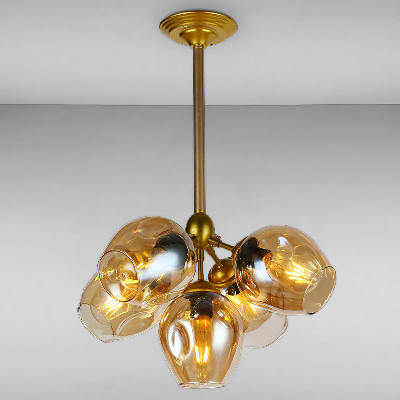 

Люстра молекула подвесная Light House LS-17136-5 GD+BR золото