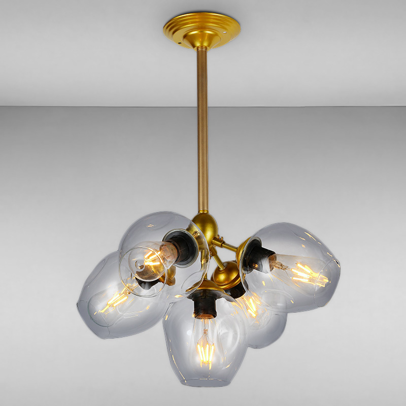 

Люстра молекула подвесная Light House LS-17136-5 GD+CL золото