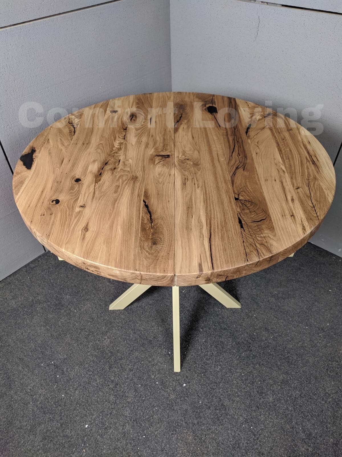 

Стол обеденный Лофт из дуба с эпоксидной затиркой сучков 90-130x75x90 см