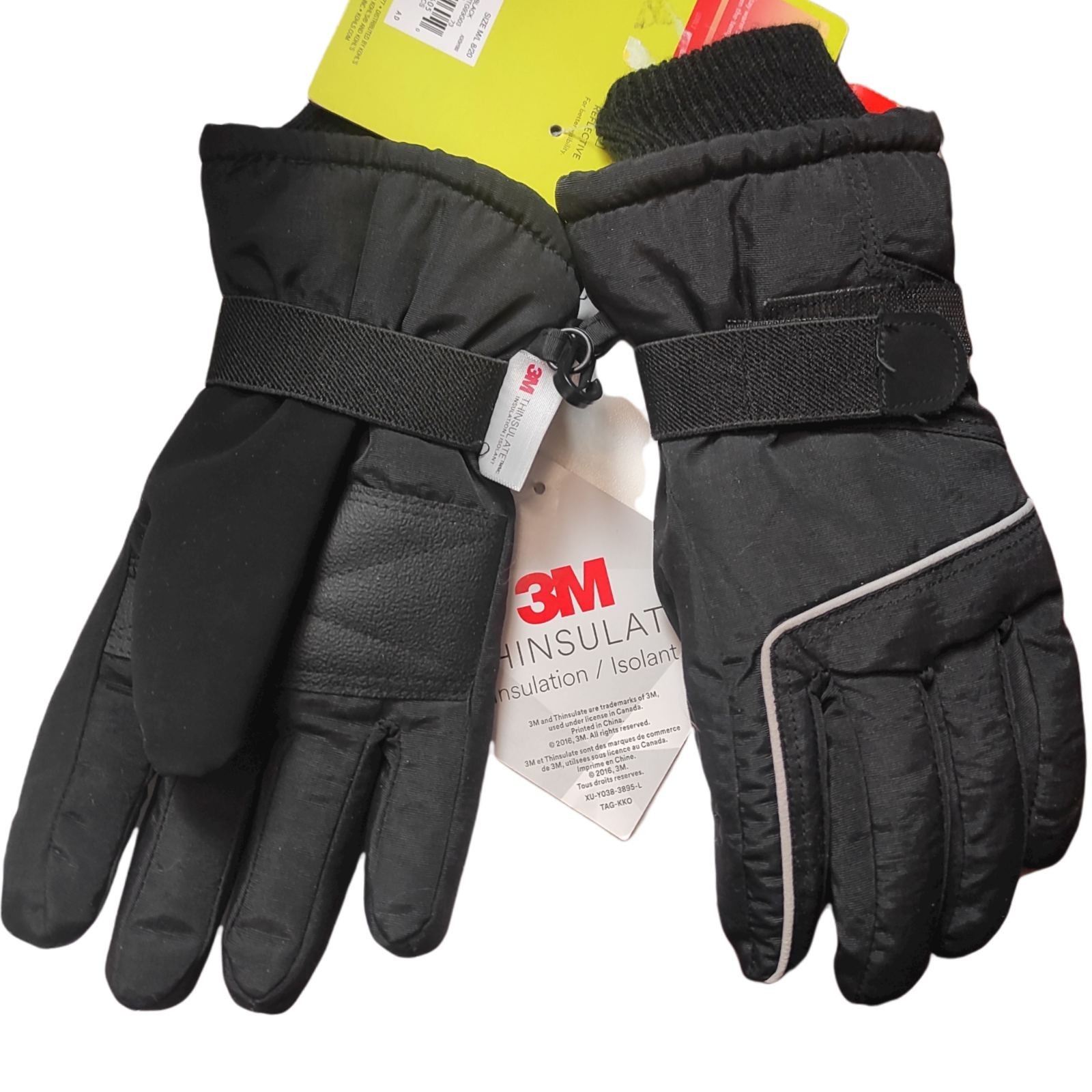 

Лыжные перчатки Tek Gear WarmTek зимние для мальчиков, черный, размер M / L 8/20 3M