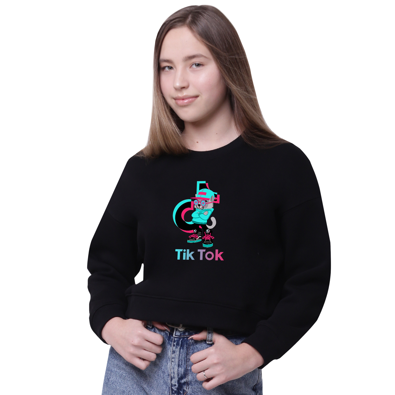 

Кроп-топ Кот ТикТок (Cat TikTok) Черный (35960-1644-9) 170 см