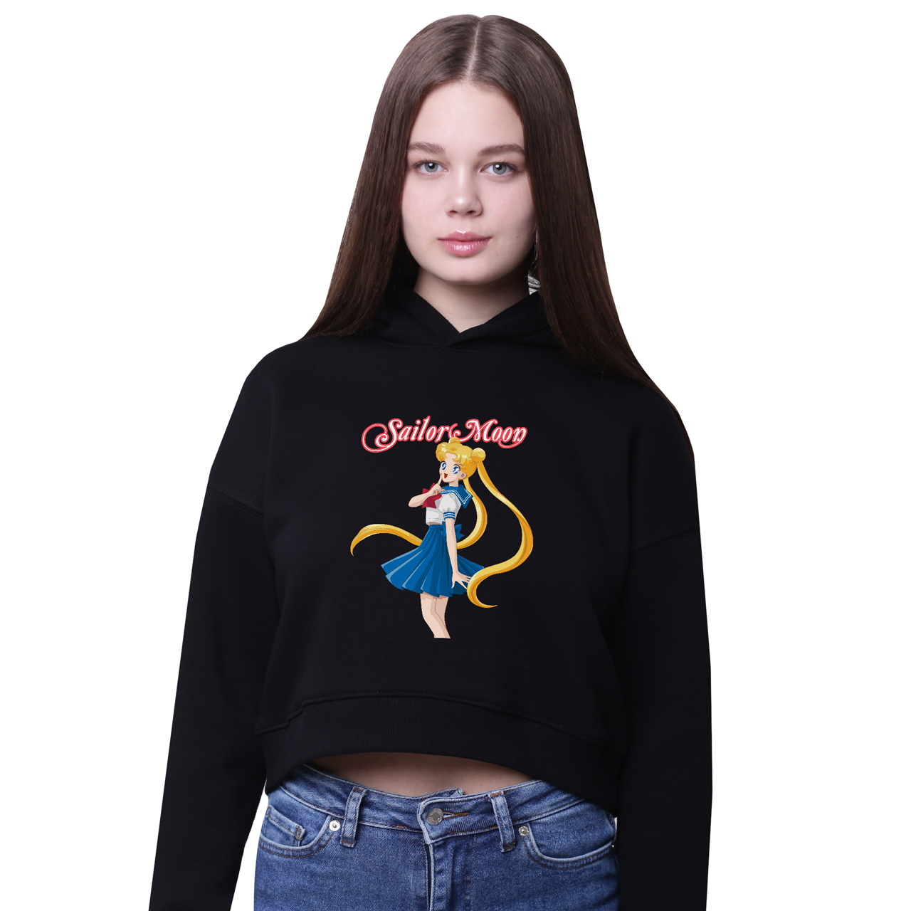 

Кроп-топ с капюшоном Сейлор Мун (Sailor Moon) Черный (35961-2928-1) 122 см