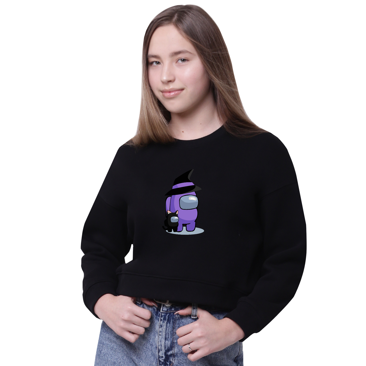 

Кроп-топ Амонг Ас Фиолетовый (Among Us Violet) Черный (35960-2423-1) 122 см