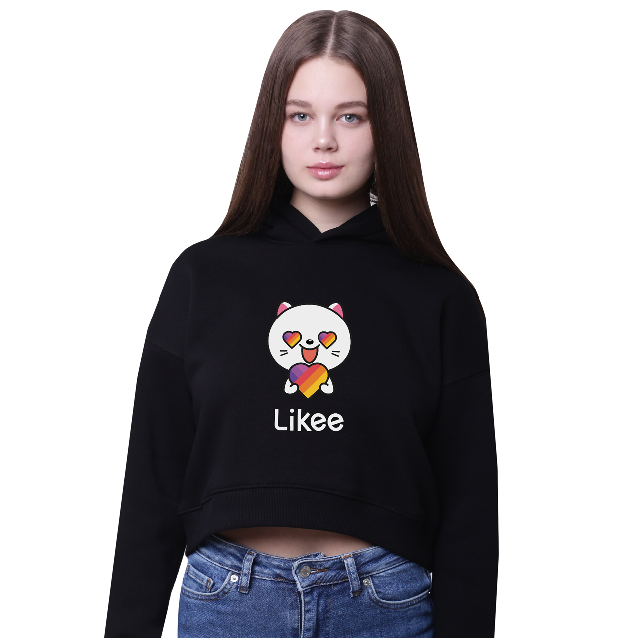 

Кроп-топ с капюшоном Лайк Котик (Likee) Черный (35961-1036-7) 158 см