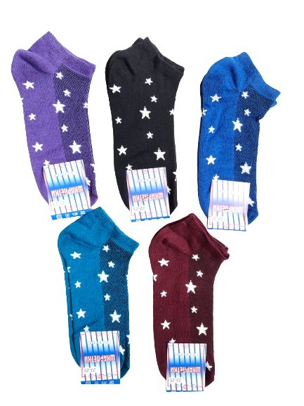 

Носки женские короткие набор 5 пар хлопок стрейч вставка сеточка размер - звездочки, Носки женские короткие набор 5 пар хлопок стрейч вставка сеточка размер 23-25 звездочки