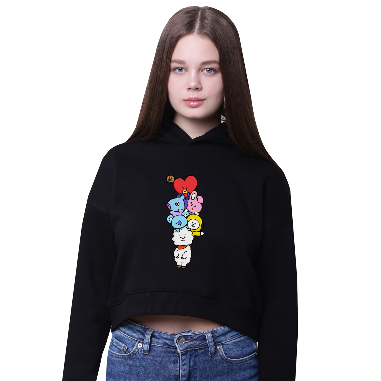 

Кроп-топ с капюшоном БТС (BTS) Черный (35961-1064-4) 140 см