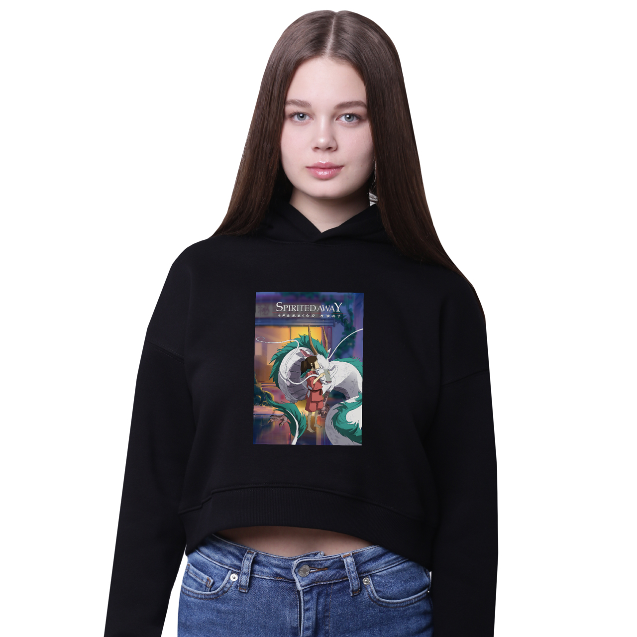 

Кроп-топ с капюшоном Тихиро Огино Сэн и Хаку Унесённые призраками (Spirited Away) Черный (35961-2829-1) 122 см