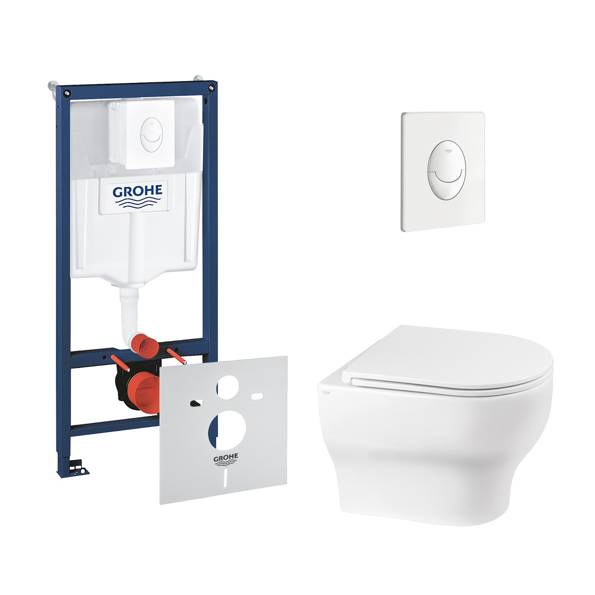 

Набор инсталляция 4 в 1 Grohe Rapid SL 38722001 + унитаз с сиденьем Qtap Aries QT0333063ERW