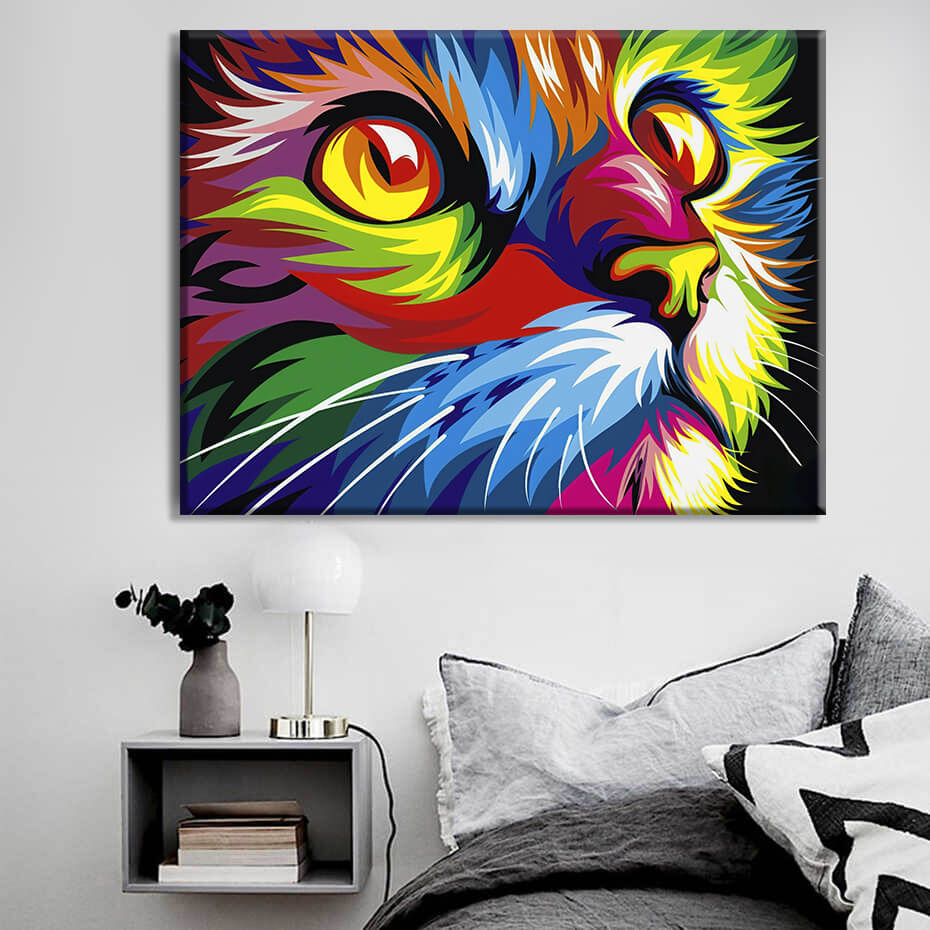 

Картина на холсте Животные Colorful Cat 45х60 см.