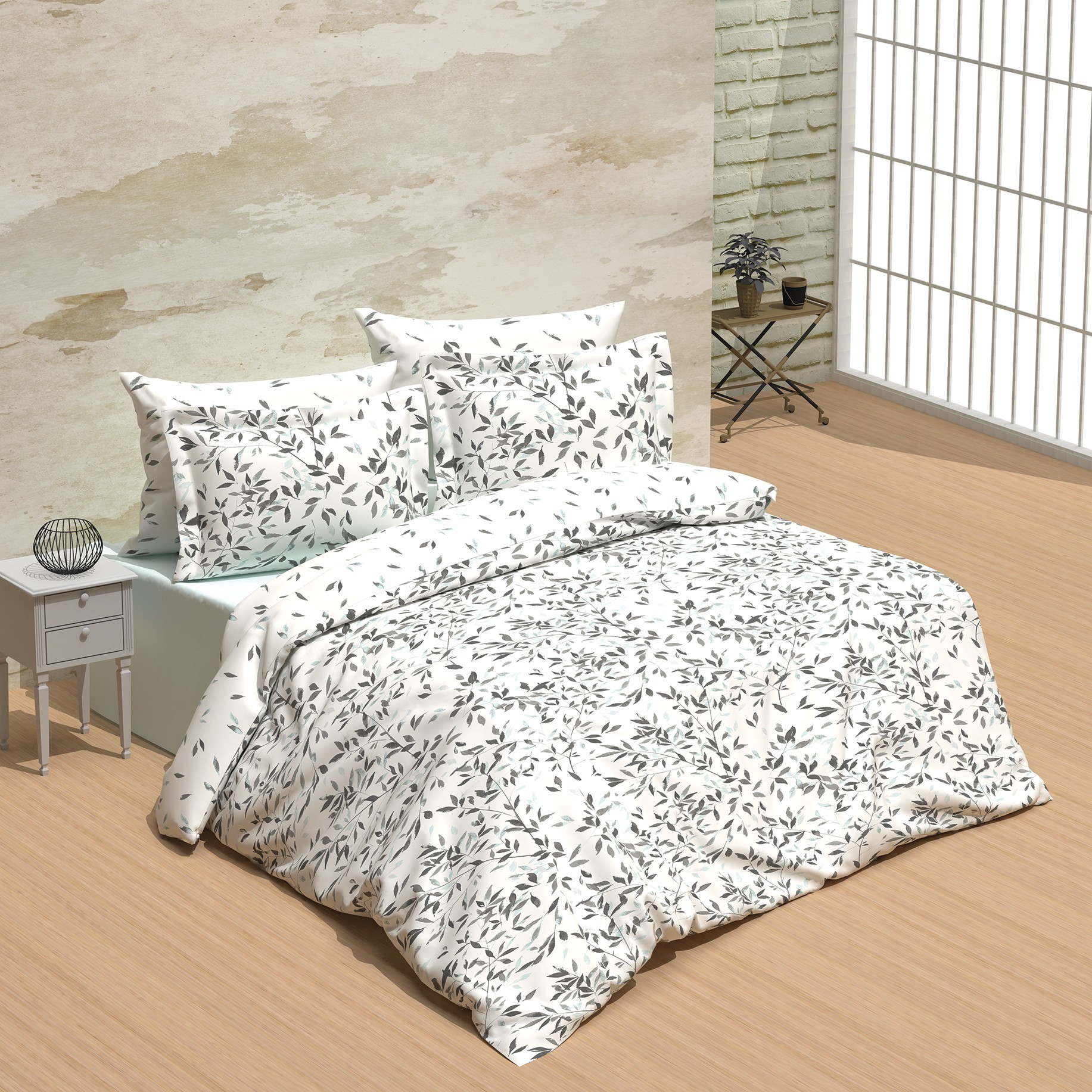 

Комплект постельного белья Сатин Турция СОНАТА ОСЕНИ евро 200*220, наволочки 50*70 4 шт