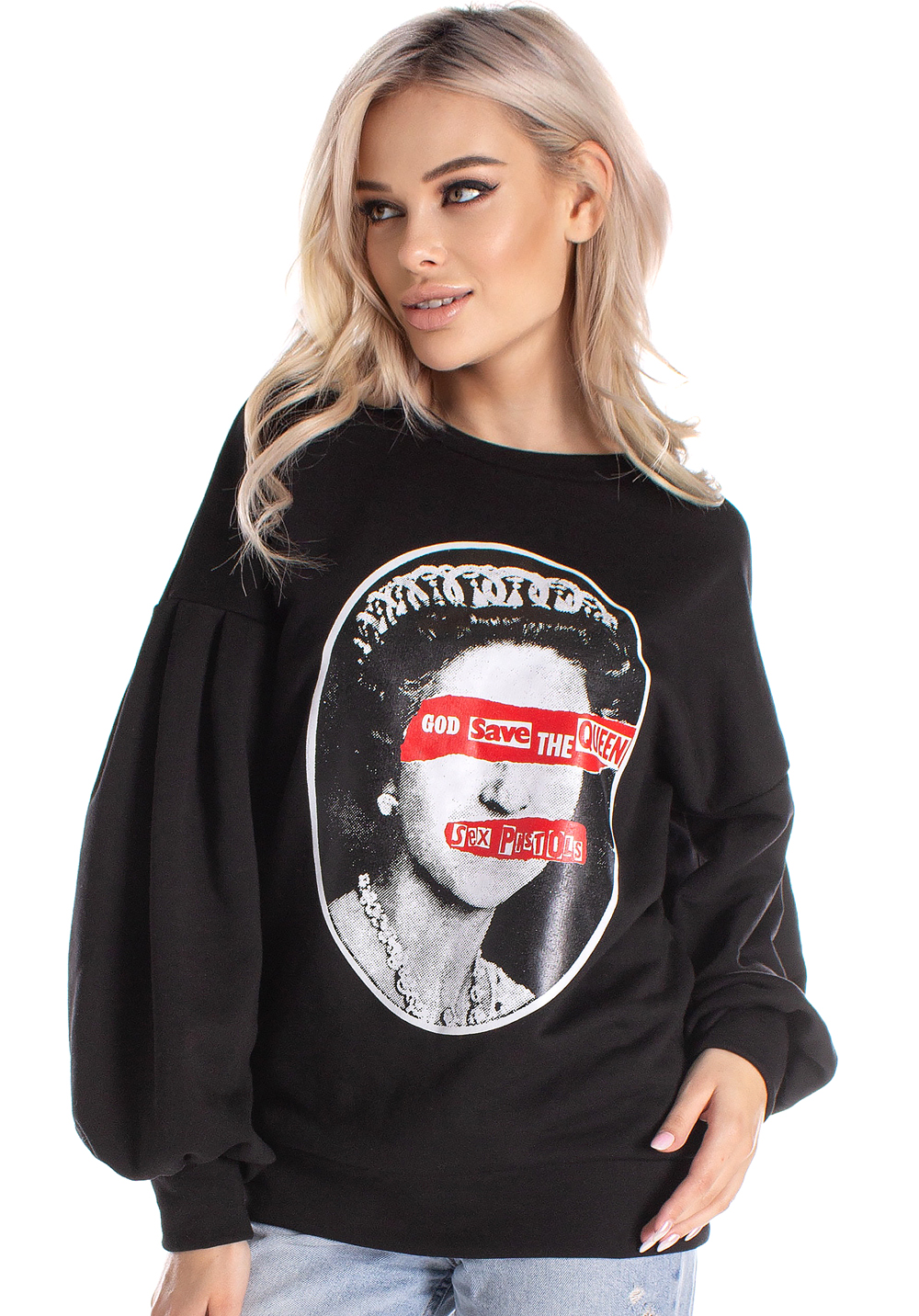 

Світшот жіночий Krutyakov GOD SAVE QUEEN XXL чорний 2334715