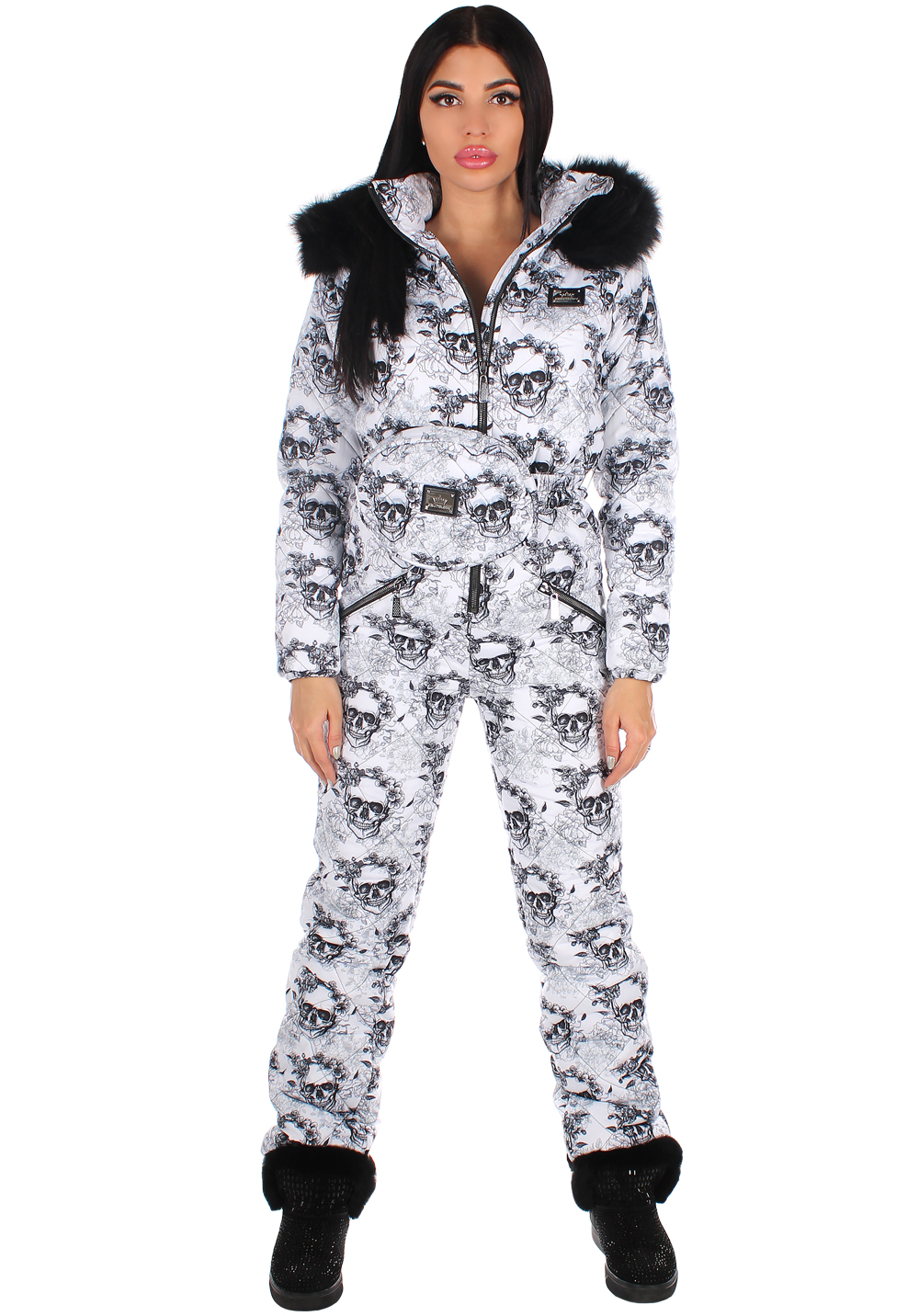 

Комбінезон зимовий жіночий Krutyakov BLACK WHITE SKULLS XXL чорнобілий 1841724