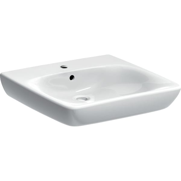 

500.302.01.1 Selnova Comfort Умывальник 55см для людей с ограниченными физическими возможностями, с 1 отв.пид смеситель и переливом, белый глянец