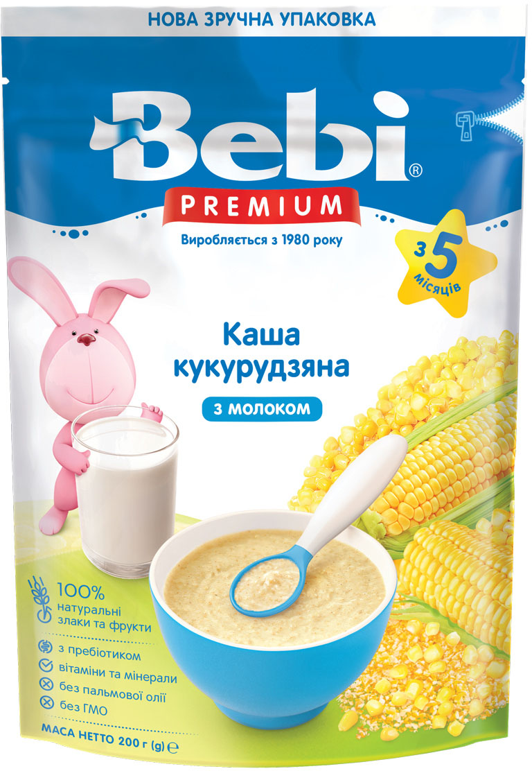 Bebi Premium Каша пшеничная молочная с яблоком и бананом (6 м+) 200 гр.