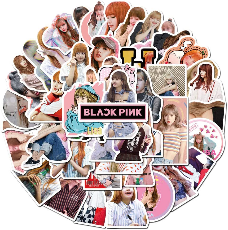 

Набор наклеек stickers BLACKPINK LISA , K-Pop - 50 шт| Блэкпинк, Кей-поп - Водостойкие стикеры для оклеивания