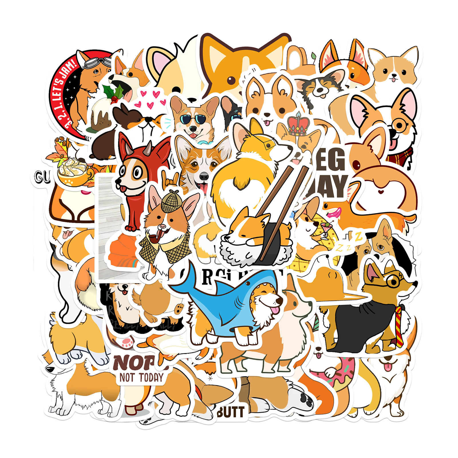 

Набор наклеек stickers Corgi, Dogs - 50 шт | Корги, Собаки - Водостойкие стикеры для оклеивания