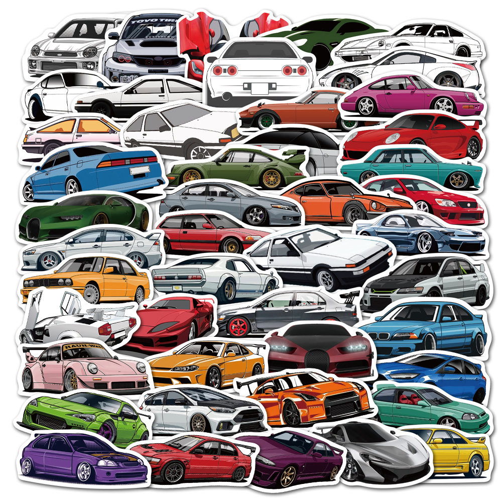 

Набор наклеек stickers Спорткары, Суперкары - 50 шт| Sport cars, Supercars, Jdm - Водостойкие стикеры для оклеивания