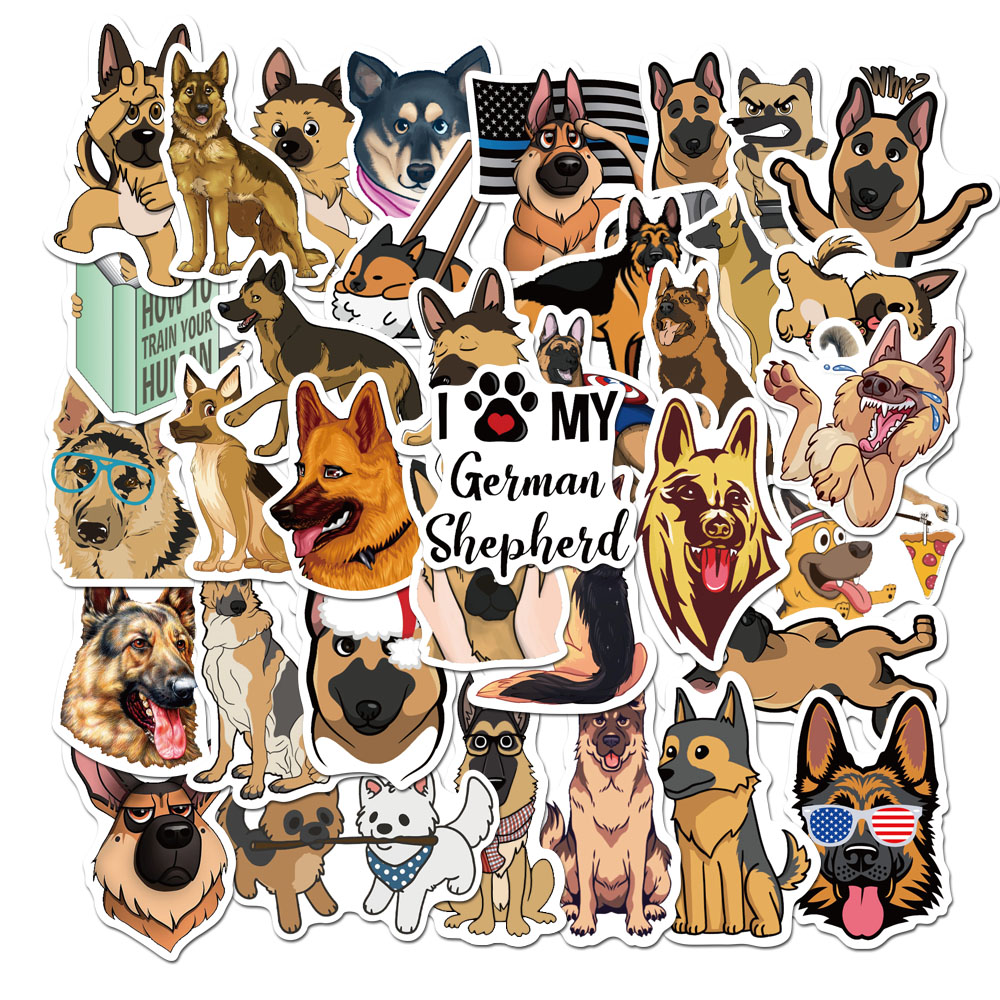 

Набор наклеек, stickers German Shepherd Dog's - 50 шт| Немецкая овчарка Собаки - Водостойкие стикеры для оклеивания