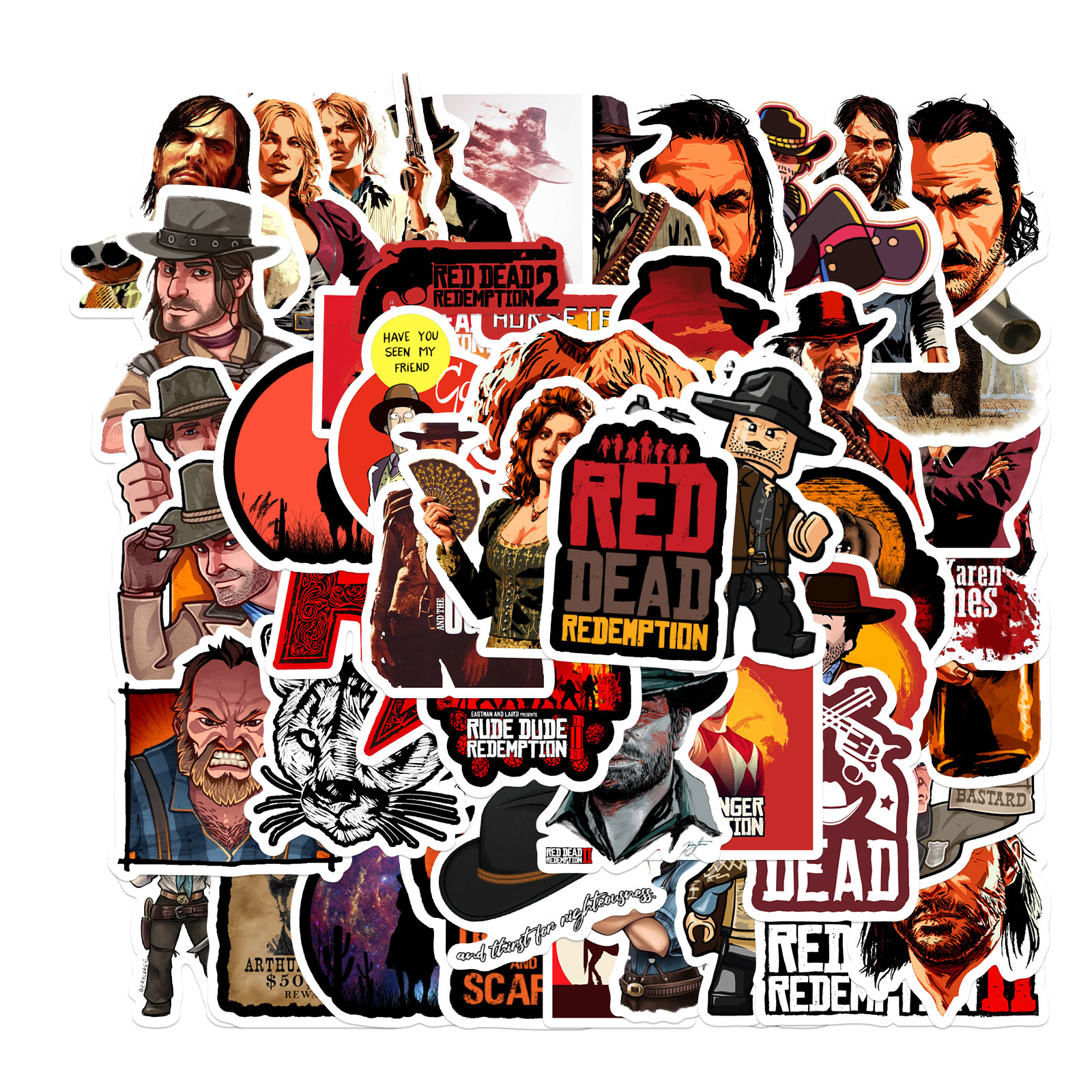 

Набор наклеек stickers Red Dead Redemption - 50 шт | Рэд Дэд Редемпшн - Водостойкие стикеры для оклеивания