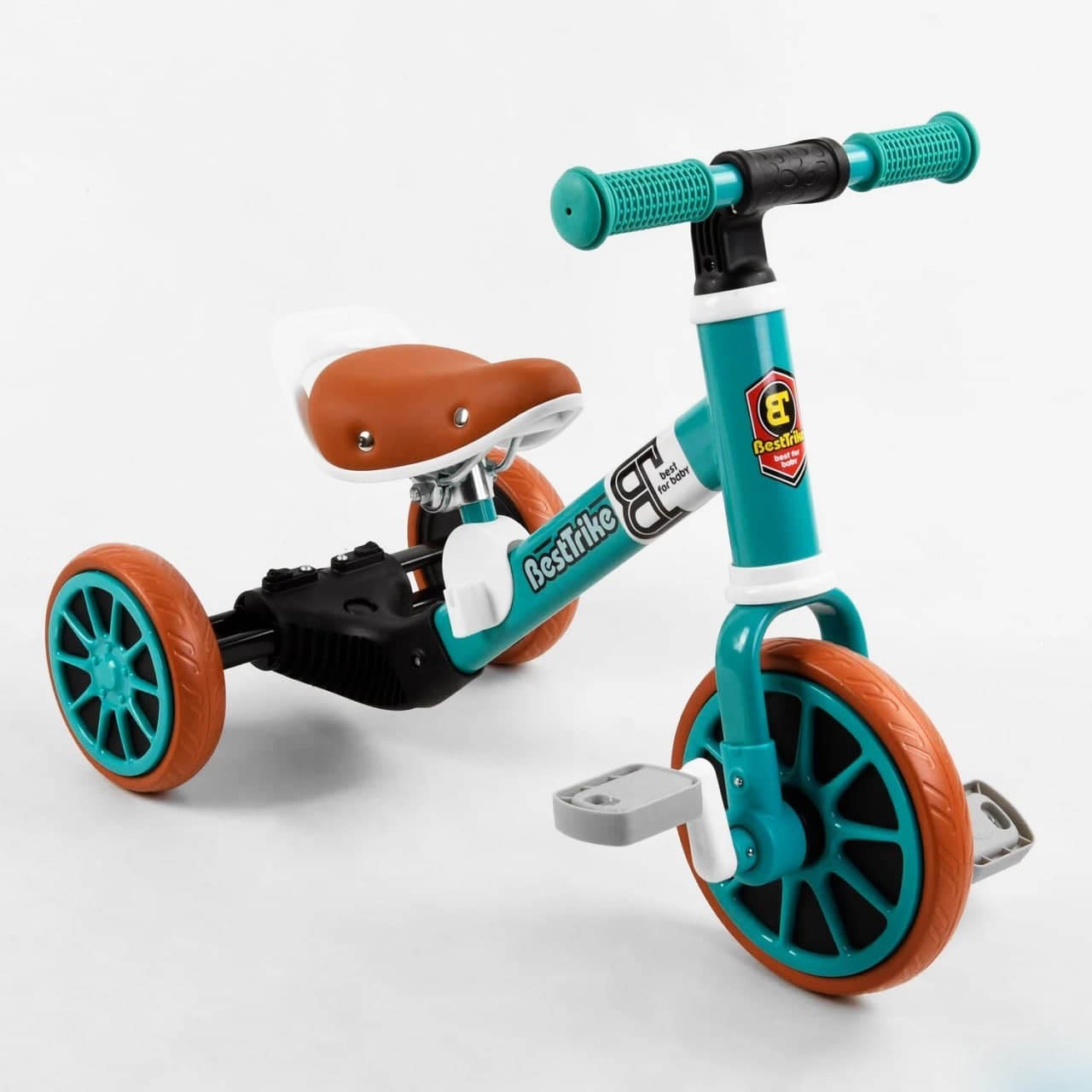 

Детский велосипед 3-х колёсный Best Trikе бирюзовый цвет