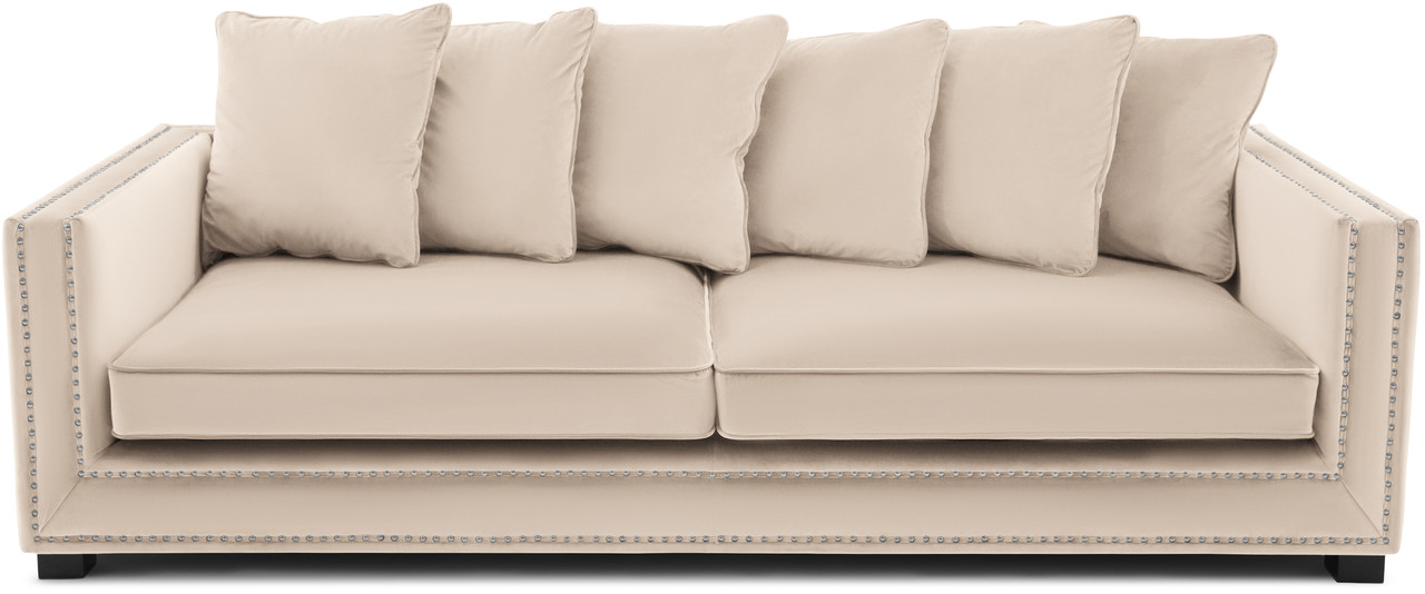 

Диван трехместный в мягкой бархатной обивке Carveli Colt Champagne velvet