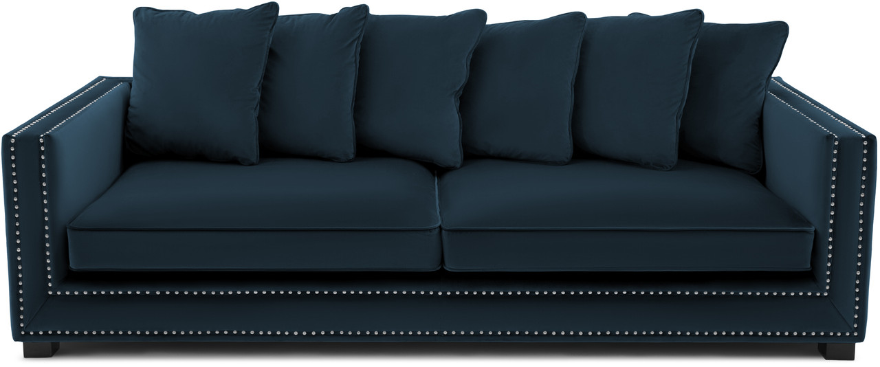 

Диван трехместный в мягкой бархатной обивке Carveli Colt Sapphire velvet
