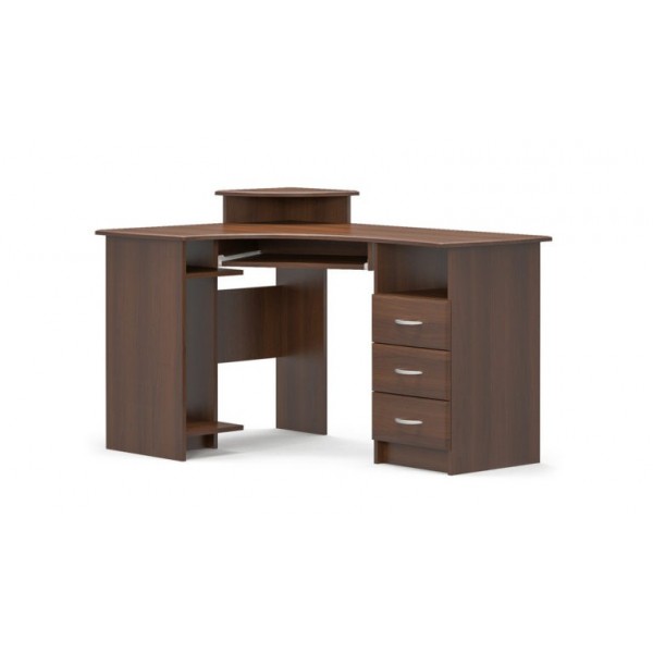 

Стол письменный угловой 1300*900*750 (левый/правый) из МДФ цвет орех Мебель Сервис
