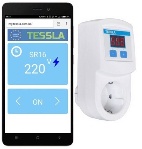 

Розетка умная Tessla SR16 WI-FI Белая