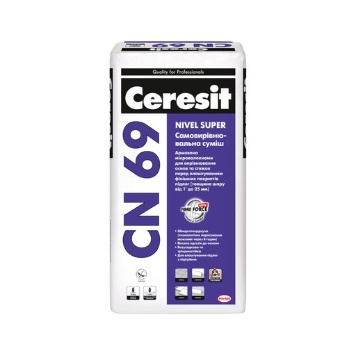 

Самовыравнивающаяся смесь Ceresit CN 69 Nivel Super 25 кг (11617340)