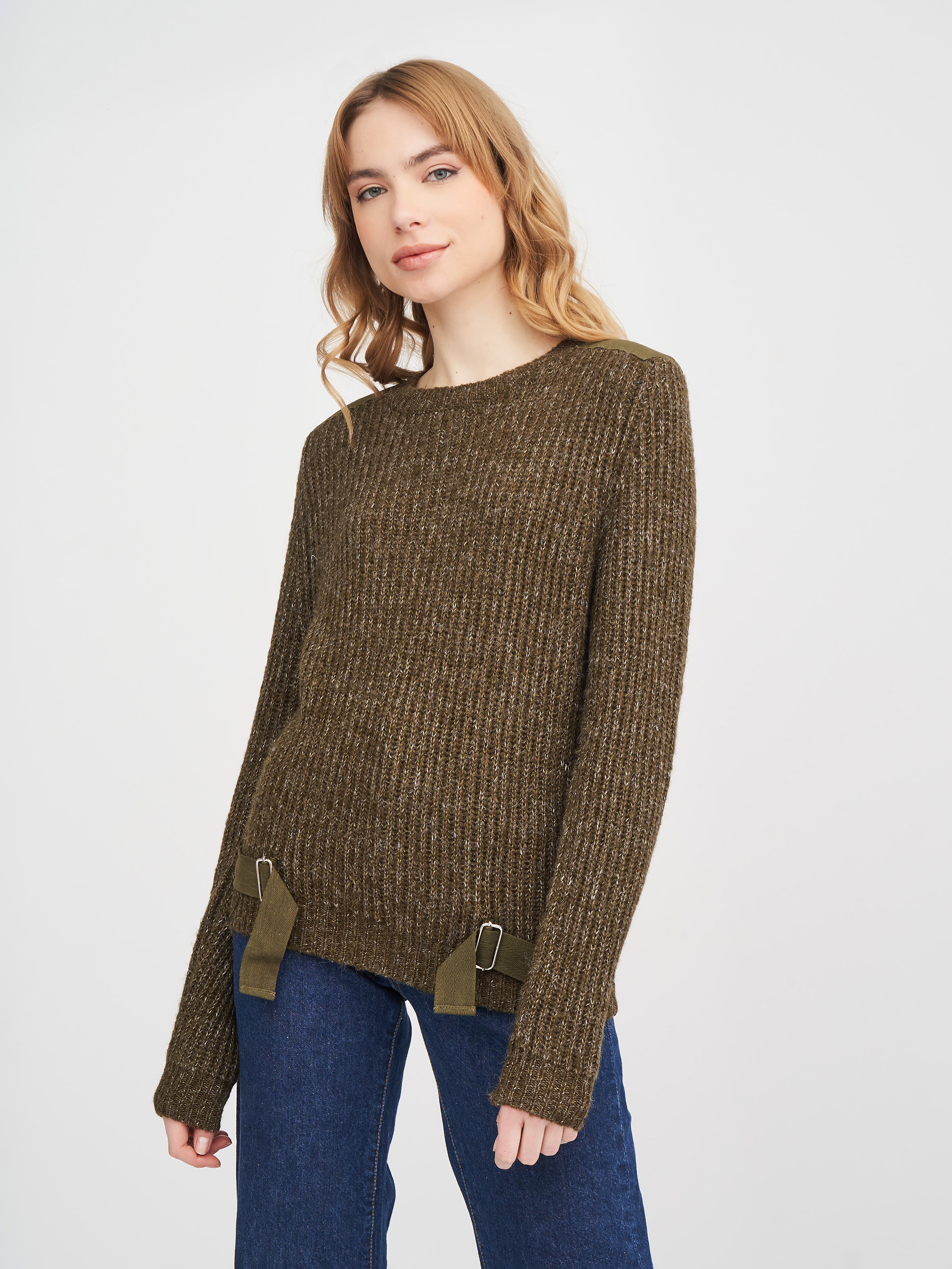 

Джемпер Pull & Bear 9558/176/505  Хаки, Джемпер Pull & Bear 9558/176/505 S Хаки