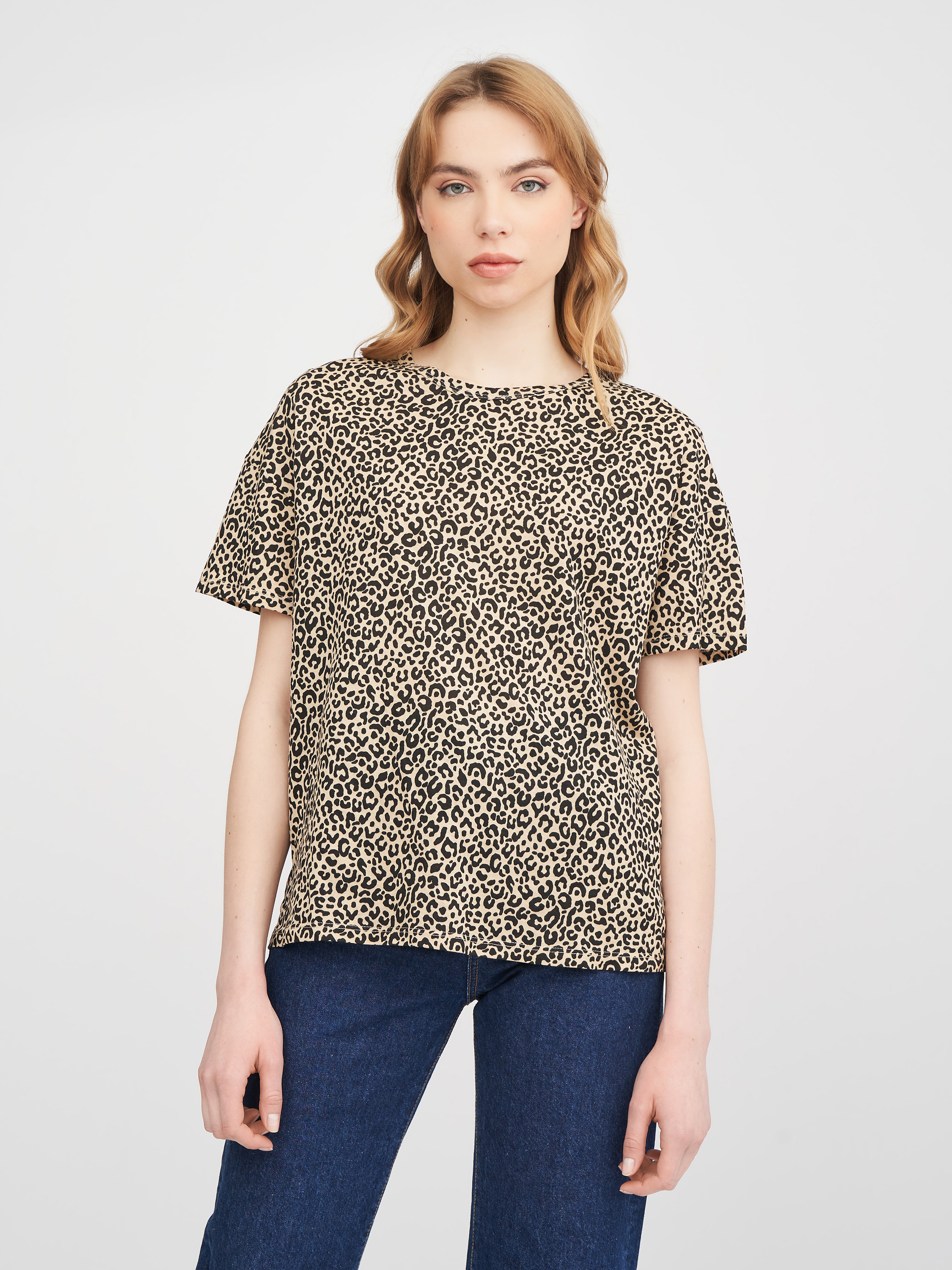 

Футболка Pull & Bear 5234/338/711  Леопардовая, Футболка Pull & Bear 5234/338/711 M Леопардовая