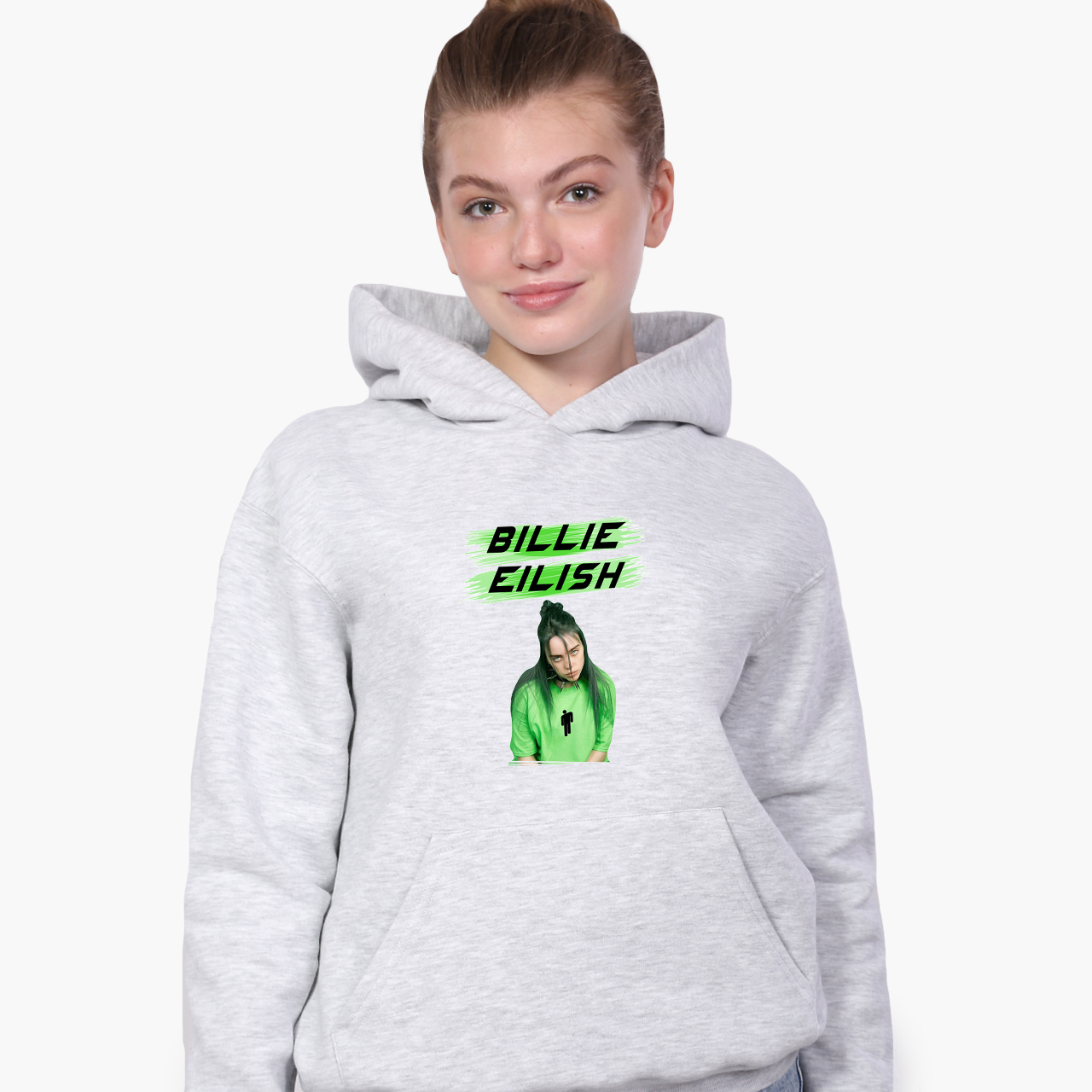 

Худи детский Билли Айлиш (Billie Eilish) Светло-серый меланж (9298-1207) 140 см