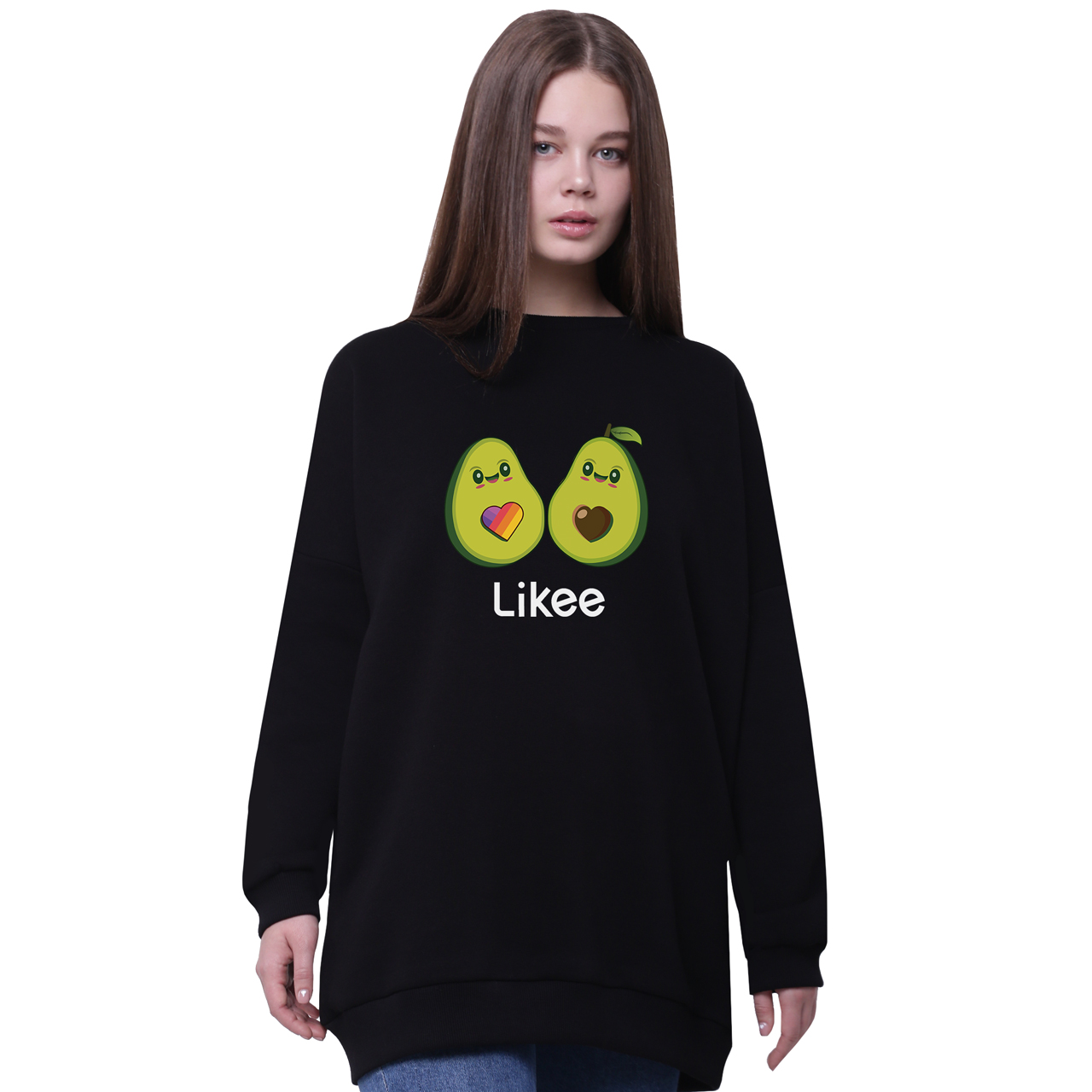 

Худи для девочек удлиненный Лайк (Likee) Черный (35962-1031-6) 164 см