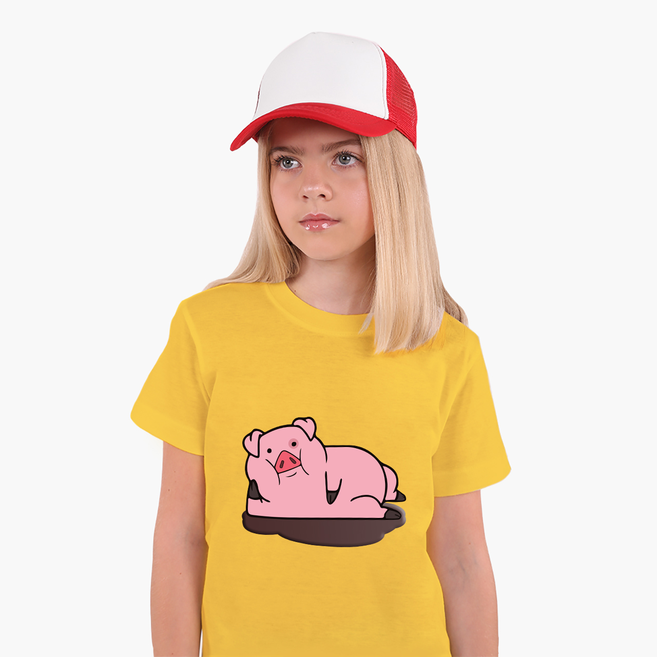

Детская футболка для девочек Гравити Фолз Пухля (Gravity Falls Waddles) (25186-2626-17) 146-152 см Хлопок Желтый
